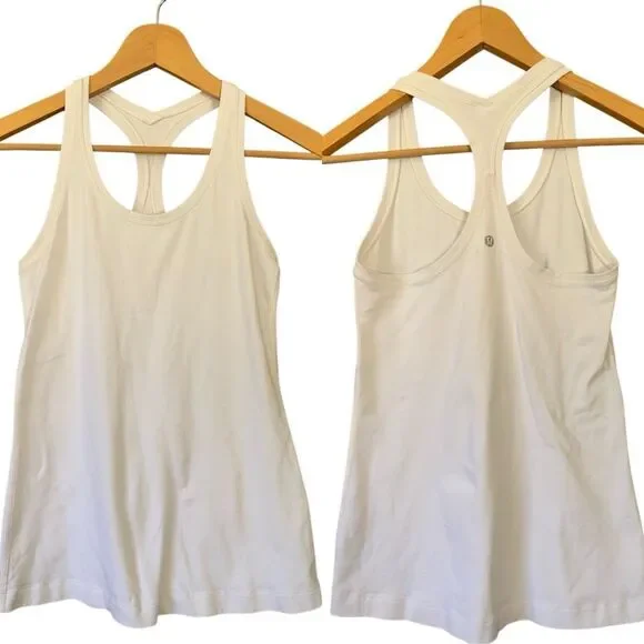 Bundle of 3 Lululemon Cool Racerback II Tank Tops in Plum, White & Black Size 8- - Picture 7 of 12